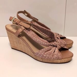 Kate Spade Clara Beige Polka Dot Wedge Sandals Size 9
